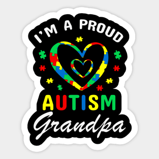 Proud autism grandpa Autism Awareness Gift for Birthday, Mother's Day, Thanksgiving, Christmas Sticker